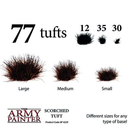 Army Painter Scorched Tuft Basing Materials. 77 Tufts Of Scorched Grass For Miniature Painting At The Games Den