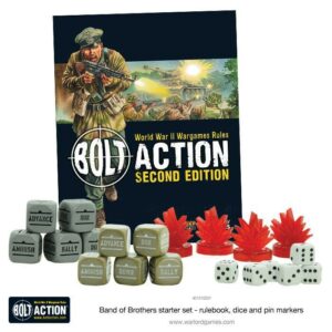 Bolt Action Starter Set Band Of Brothers Rulebook, Dice And Pin Markers